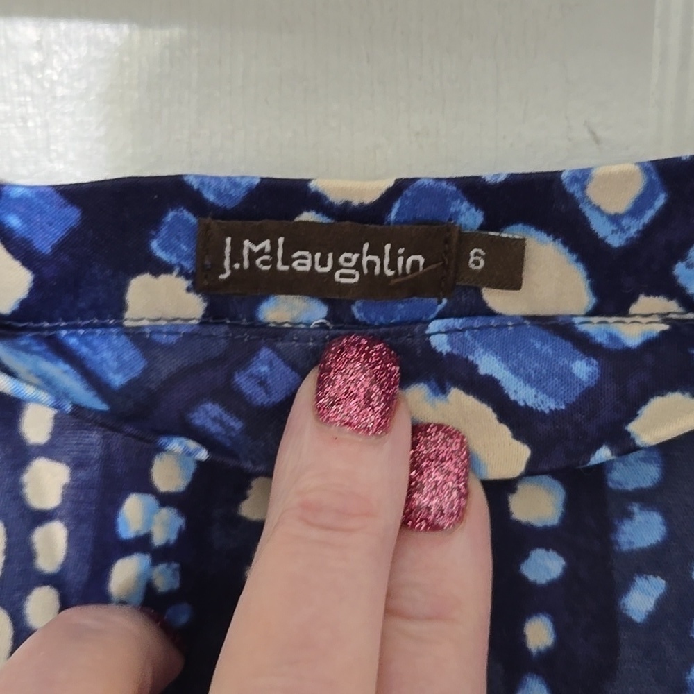 J. McLaughlin Blue Louisa May Cobblestone Bias Midi Skirt Womens 6 New WO Tags - Picture 3 of 5
